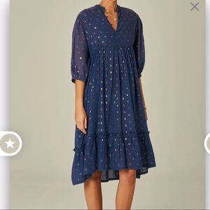 M.A.B.E. MABE Zadie blue metallic midi dress